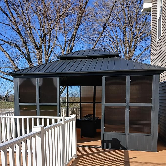 PURPLE LEAF 12' X 14' Hardtop Gazebo Solarium - Image 2