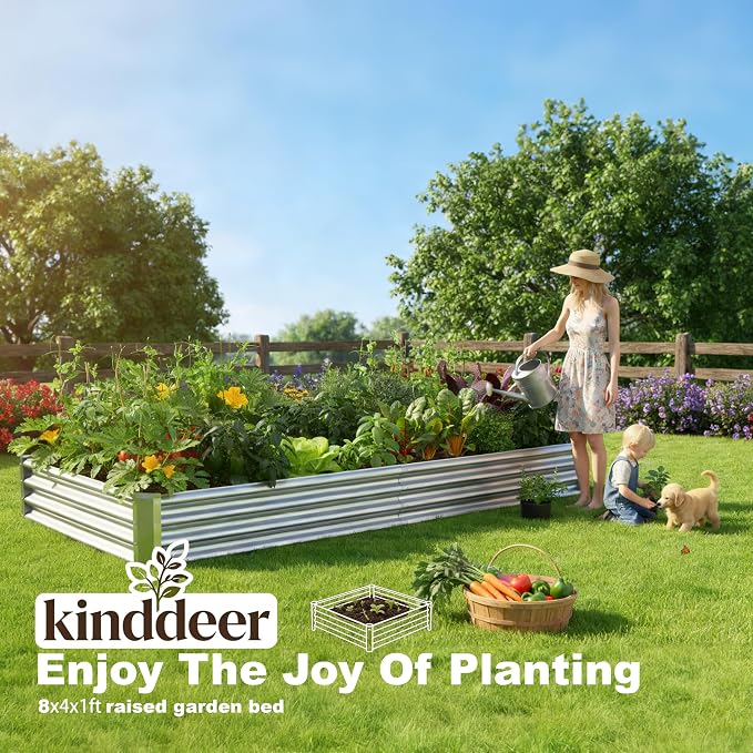 8x4x1ft Galvanized Raised Garden Bed Kit, Galvanized Planter Garden Boxes - Image 2