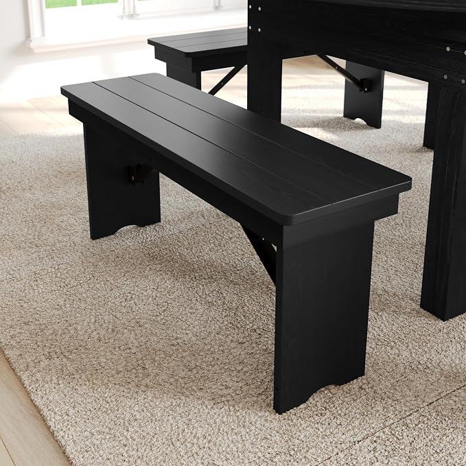 Flash Furniture Hercules Commercial Farmhouse Folding Bench, Antique Solid Pine - Image 8
