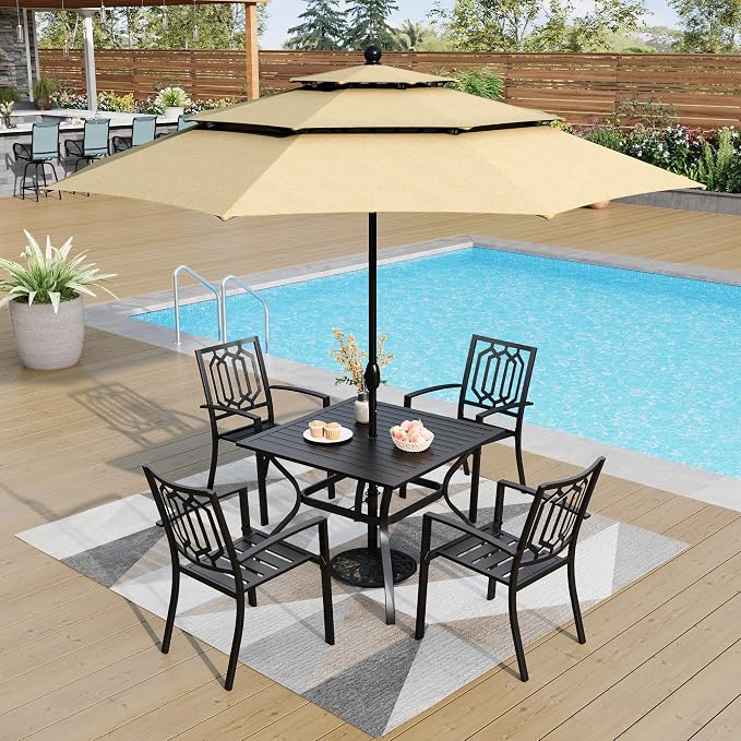PHI VILLA Patio Dining Set 5 pcs - Image 7