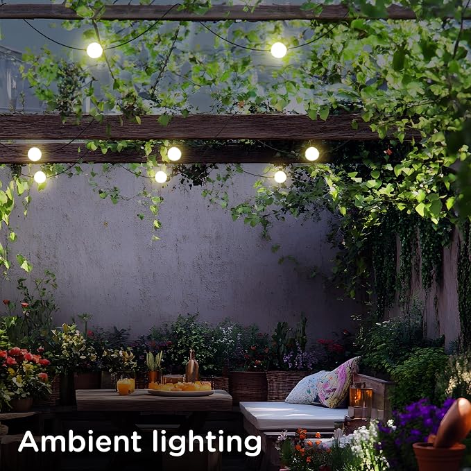 Enbrighten Globe Outdoor String Lights, 12 Large 4in Round Bulbs, 2700K Warm - Image 5