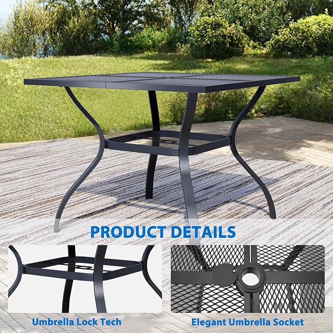 37.6'' Outdoor Patio Dining Table - Image 3
