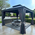 PURPLE LEAF 12' X 12' Permanent Hardtop Gazebo Aluminum Gazebo by PURPLELEAF