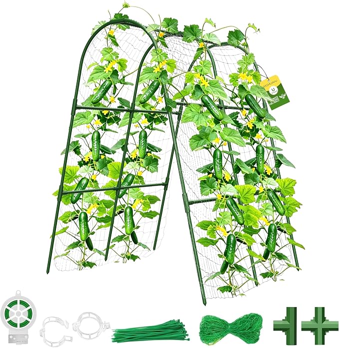 Cucumber Trellis for Raised Bed, U-Shape Garden Trellis for Climbing Plants by MQHUAYU