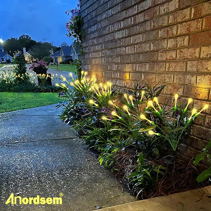 Anordsem Solar Garden Lights Outdoor: 8 Removable PVC Water Drop Light Head 4 - Image 5