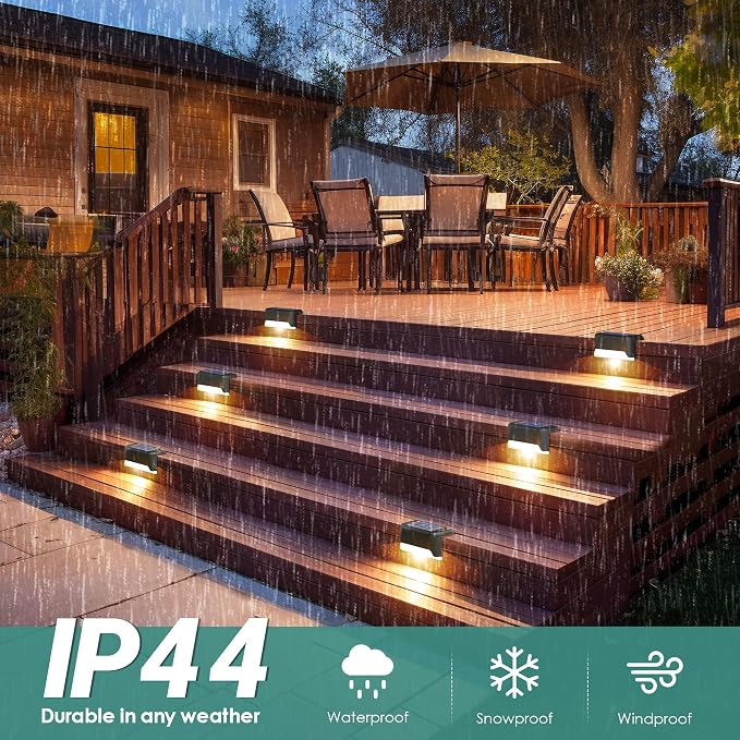 SOLPEX Solar Fence Lights Outdoor, Solar Step Lights Waterproof LED Deck Lights - Image 4