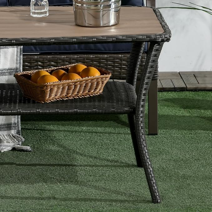 Outsunny PE Rattan Outdoor Coffee Table - Image 8