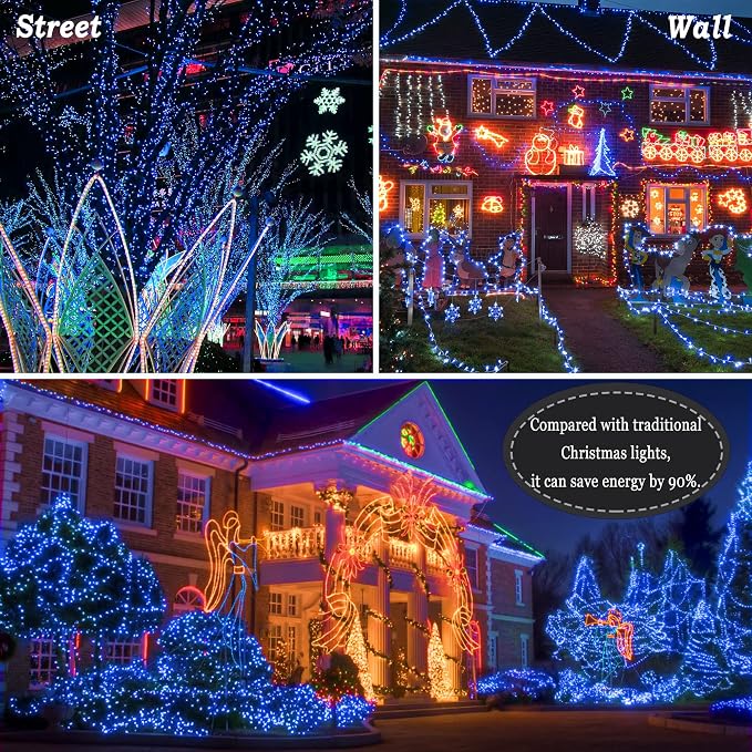 KNONEW 197FT 500 LED Christmas Lights Outdoor String Lights 8 Modes & Memory - Image 9