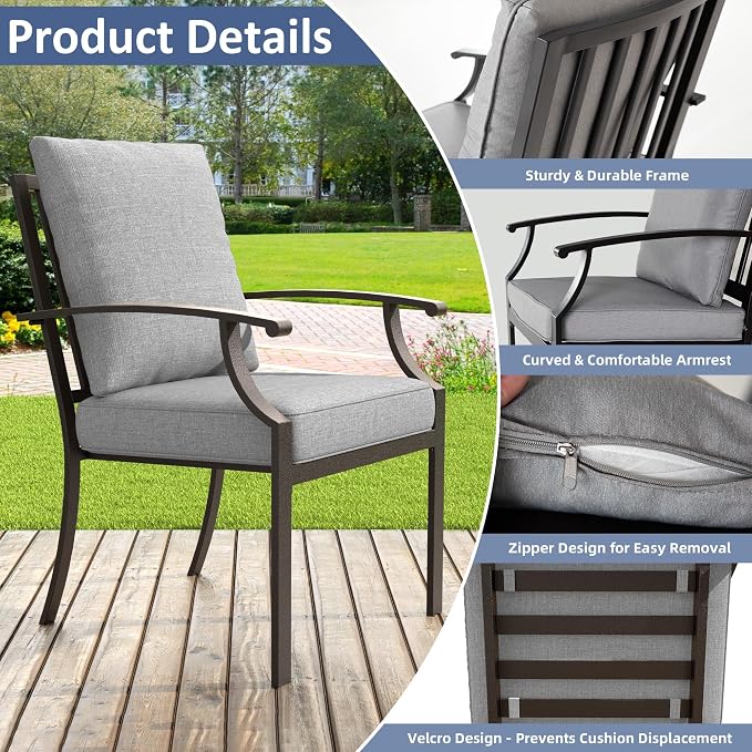 ALAULM 7-Piece Patio Dining Table and Chairs Outdoor Dining Set - Image 3