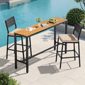 Crestlive Products Outdoor Bar Table and Chairs Set, 3 Piece Outside Patio Bar by CrestliveProducts