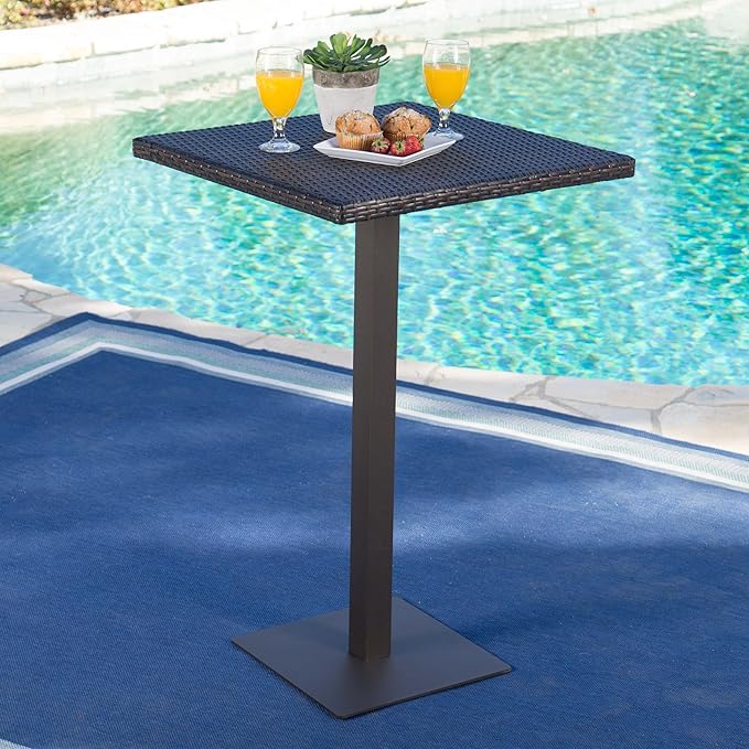 Christopher Knight Home Dominic Outdoor 26" Wicker Square Bar Table by ChristopherKnightHome