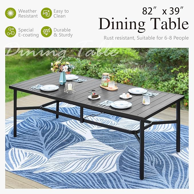 Sophia & William Patio Dining Set 9 Pieces, 8 Quick Dry Textilene Chairs and - Image 6