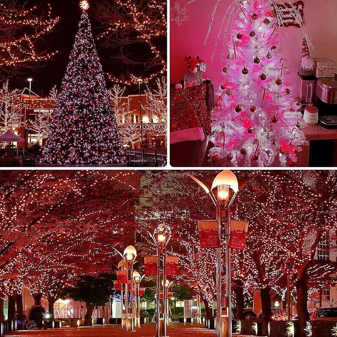 OZS 4 Pack 320LED Solar Christmas String Lights Outdoor, Waterproof 8 Modes - Image 4