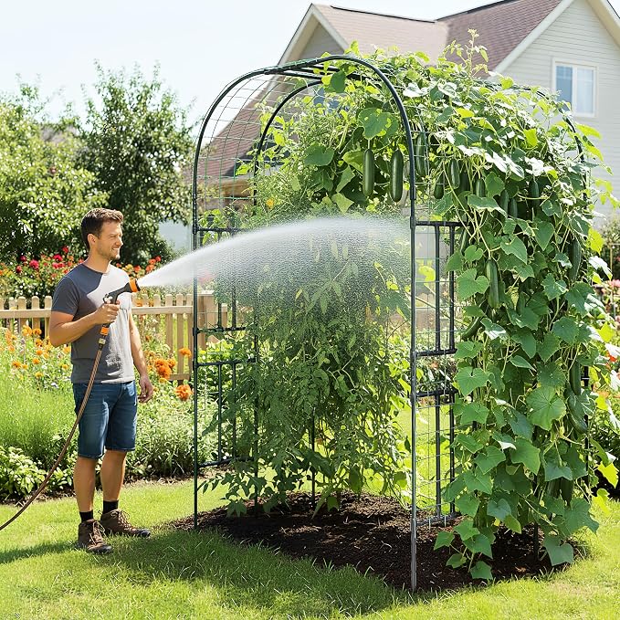 Garden Arch Trellis for Climbing Plants, 7.22 FT Tall Large Arbour Archway for - Image 2