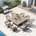 PURPLE LEAF 9 Pieces Outdoor Dining Set by PURPLELEAF