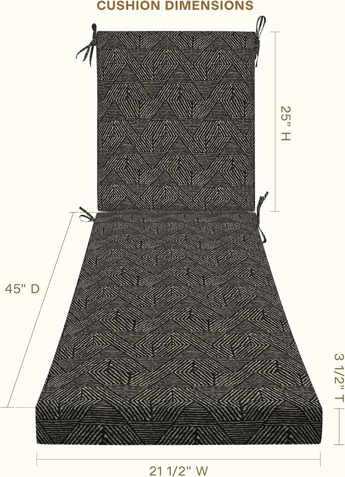 Honeycomb Outdoor Heritage Chaise 21.5 x 70, Zaire Chaise Lounge Cushion - Image 4