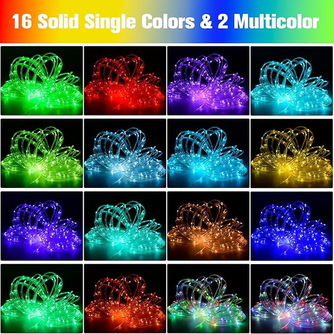 49Ft LED Rope Lights for Outside, 18 Colors Changing Outdoor Fairy String Lights - Image 2
