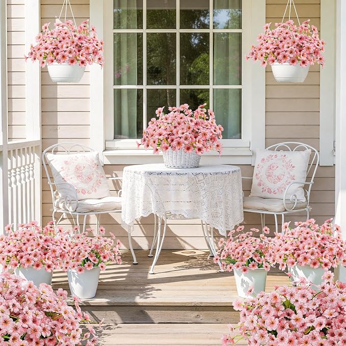 MACTING Artificial Flowers for Outdoors 6 Bundles UV Resistant Fake Flowers No - Image 6