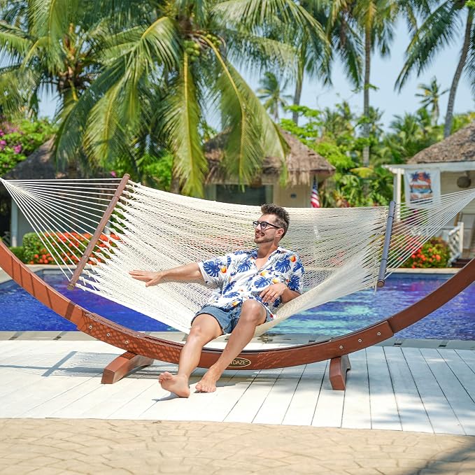 Lazy Daze Hammocks 10.5 FT Double 2 Person Caribbean Rope Hammock, Hand Woven - Image 8