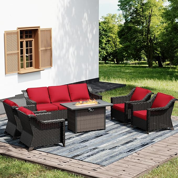 Joyside Wicker Patio Furniture Sets, 6 Pieces Upgraded Large Size Outdoor by Joyside