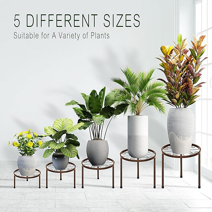 CADANI 5-Pack Metal Plant Stands - Image 2