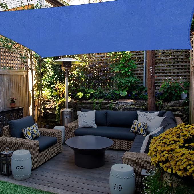 AsterOutdoor Sun Shade Sail Rectangle 8' x 12' UV Block Canopy - Image 9