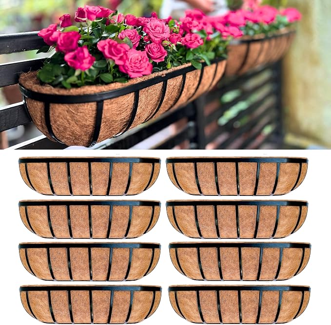 LaLaGreen Outdoor Wall Planter for Plants Large Black Metal Basket by L%C3%A1L%C3%A1Green