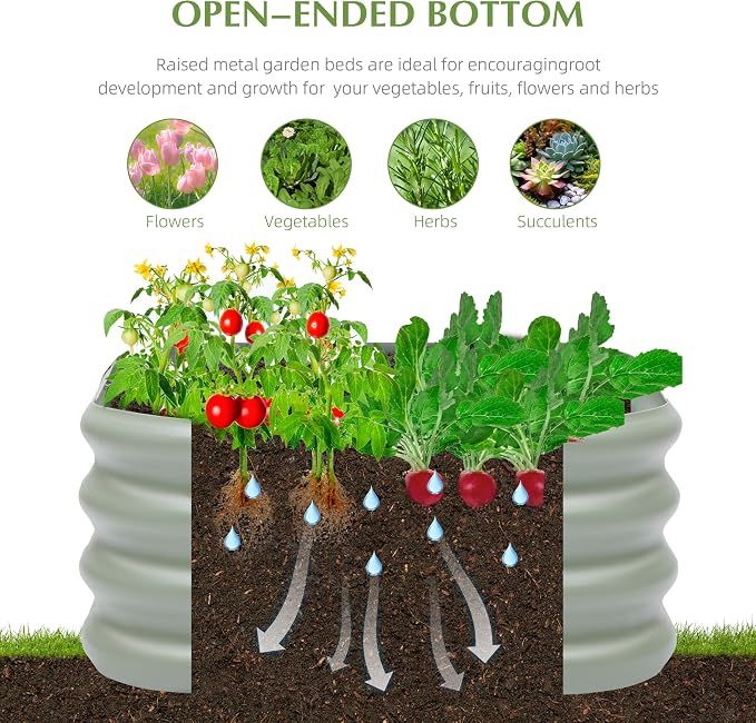 2-Pack 2x1ft Galvanized Raised Garden Bed, Outdoor Planter Bed, Metal Planter - Image 3