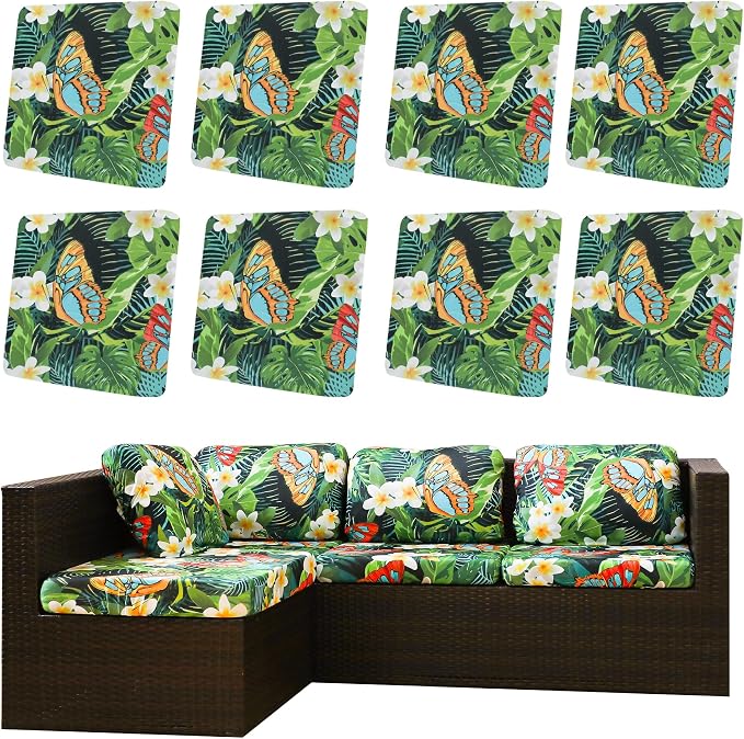 8Pcs Outdoor Cushion Covers, Patio Cushion Covers, Stretch Elastic Slipcovers by dreahoteztil