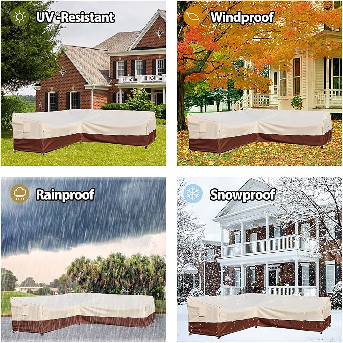 Outdoor Sectional Cover Patio Furniture Covers Waterproof Rip-Stop Anti-UV 600D - Image 8