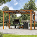 Hardtop Grill Gazebo 6'x12'with Side Shelf, Outdoor Gazebo by CoveredOutdoor