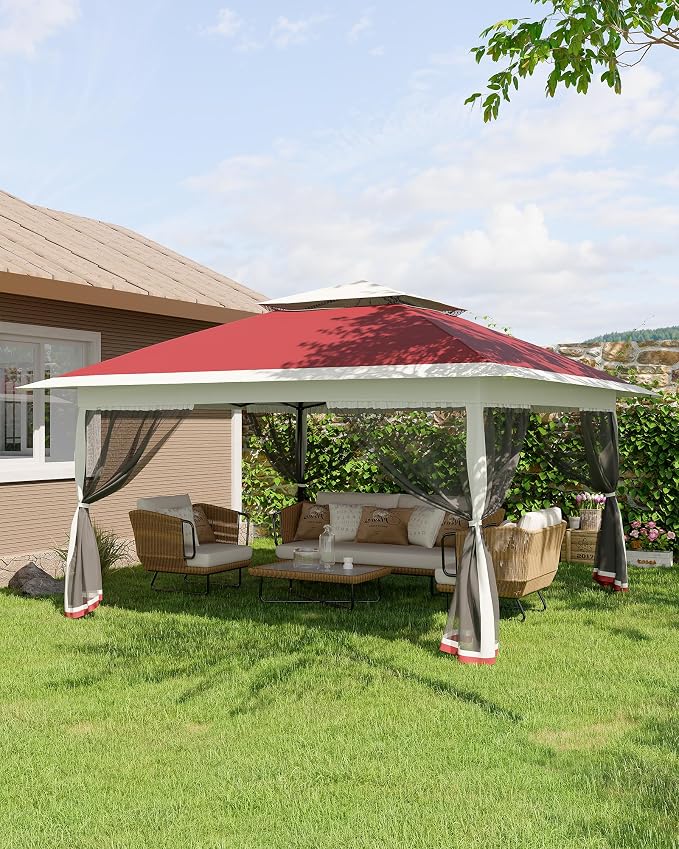 Canopy Tent 13x13 ft, Pop Up Gazebo One-Push Setup - Image 9