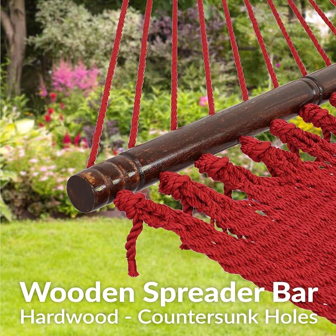Sunnydaze Soft-Spun Polyester Rope Double Hammock - Image 2