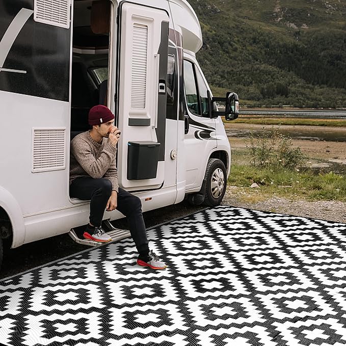 SAND MINE Waterproof Outdoor Rug 6x9 ft, Reversible Mats, Modern Area Rug - Image 6