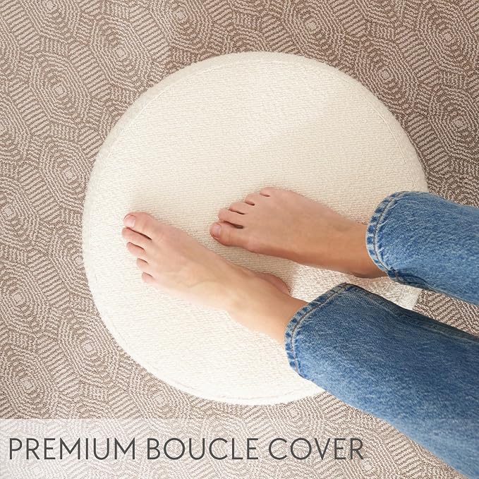 ZICOTO Beautiful Boucle Pouf Ottoman and Foot Rest - Image 3