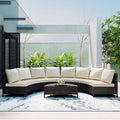 Merax 5-Piece Outdoor Sectional Sofa Set, All-Weather PE Wicker Patio Furniture by Merax