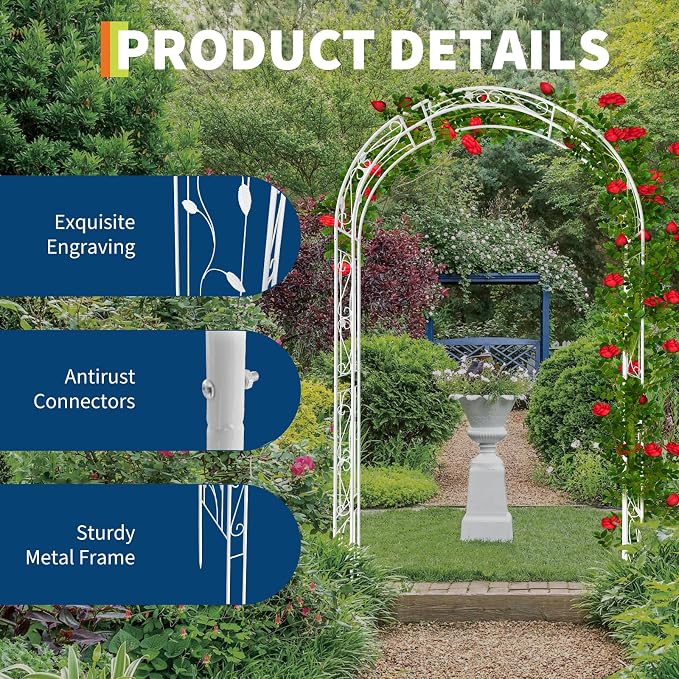 Thickened Garden Arch, Heavy Duty Metal Trellis - Image 4