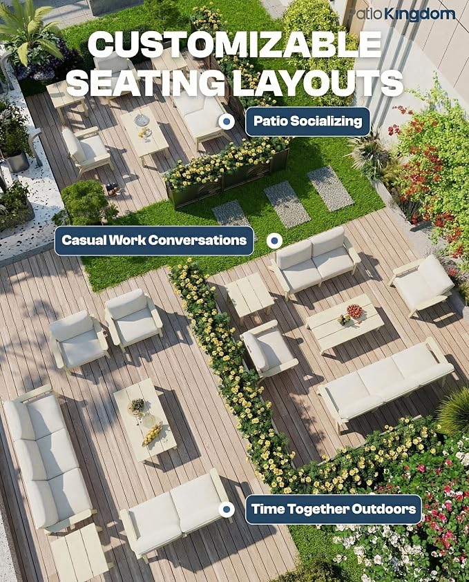 7 Piece Patio Conversation Sets, Outdoor Couch - Image 7