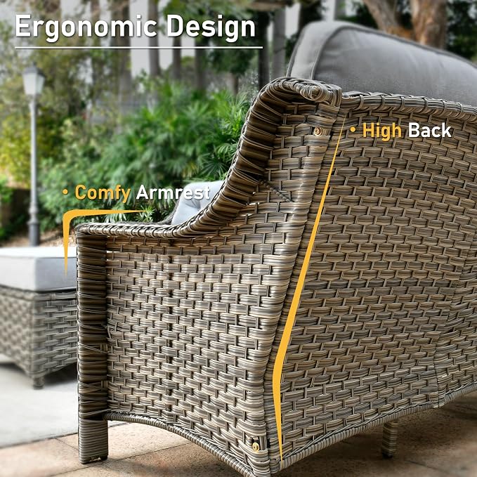 HOOOWOOO 5 Piece Patio Furniture Conversation Sets - Image 4