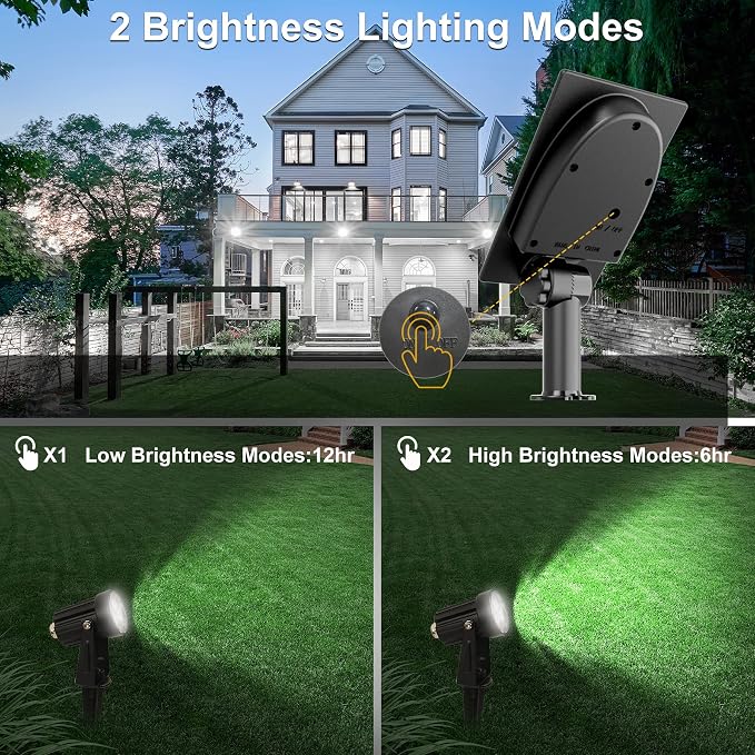 Solar Spot Lights Outdoor, 3-in-1 Garden Spotlights IP65 Waterproof 9.8ft Cable - Image 4