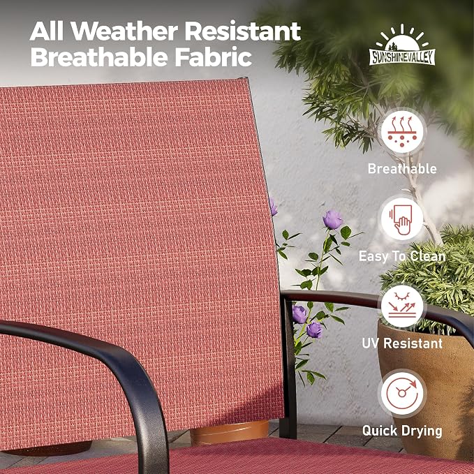 Patio Dining Set for 8, 8 x Stable Dining Chairs, Outdoor Table and Chairs Set - Image 2