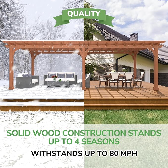 BlueWish 12’x24’ Outdoor Pergola, Patio Pergola - Image 5
