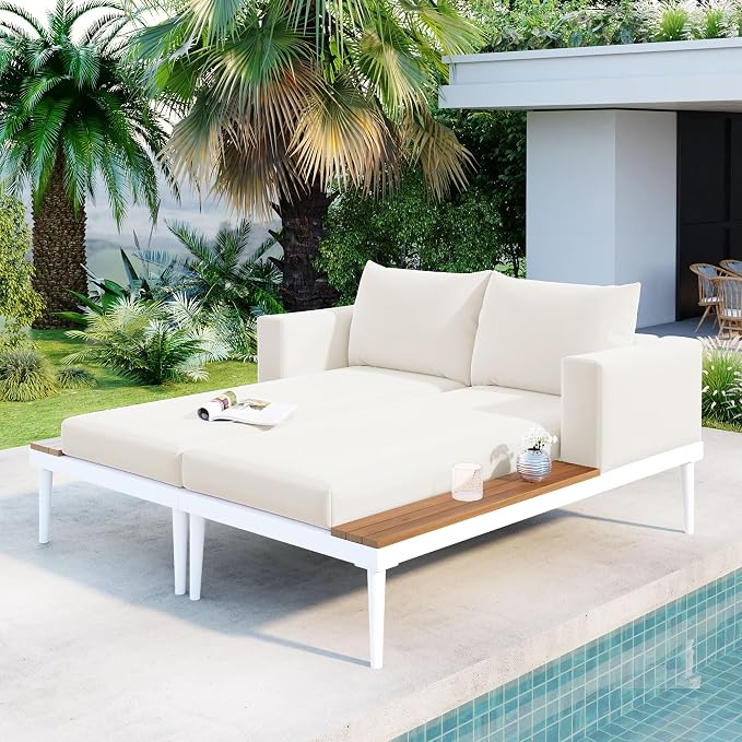 LUMISOL Outdoor Patio Daybed Metal Daybed - Image 2