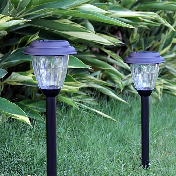 Solar Outdoor Pathway Lights Matt Black Stainless Steel Painted LED Lights - Image 2