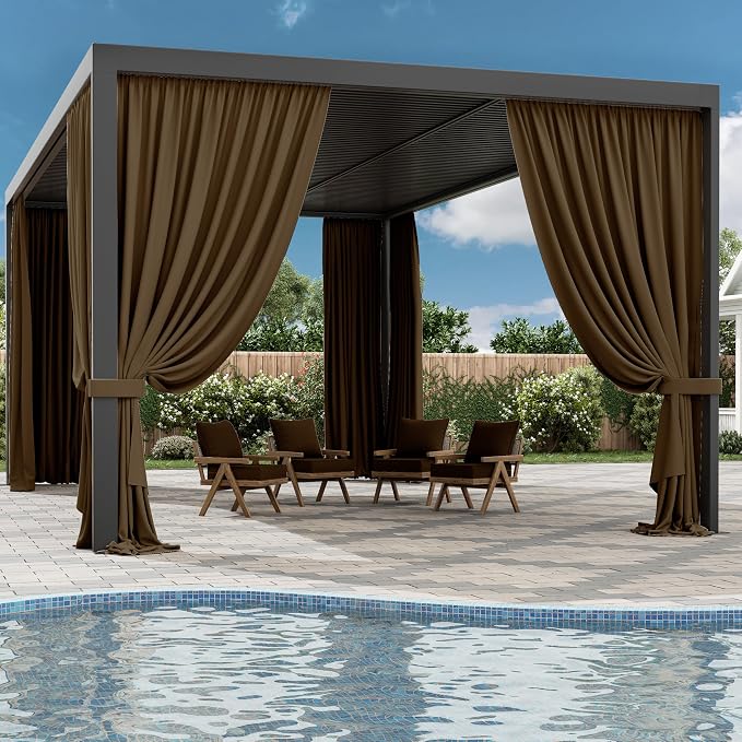 Gazebo Universal Replacement Privacy Curtain, 4-Panels Sidewall Curtains - Image 6