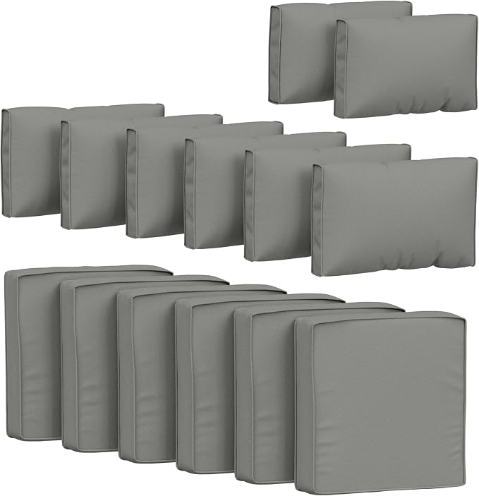 14 Pcs Outdoor Cushion Covers Patio Cushion Slipcovers Replacement Splash Proof by Pakunoda
