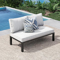 PHI VILLA Outdoor Patio Furniture Set, Metal Frame Modern Loveseat Couch by PHIVILLAThepioneerofcomfortablehouseholdsupplies