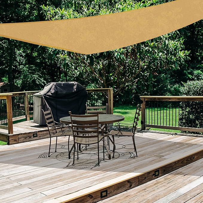 AsterOutdoor Sun Shade Sail Triangle 16' x 16' x 16' UV Block Canopy - Image 5