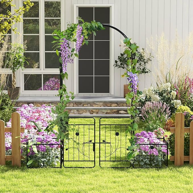 Moccha Garden Arch with Gate and Planter Boxes - Image 5