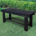 Outdoor Garden Bench, 2-Person Wood Patio Bench Weatherproof Outdoor Backless by LSPYYDS